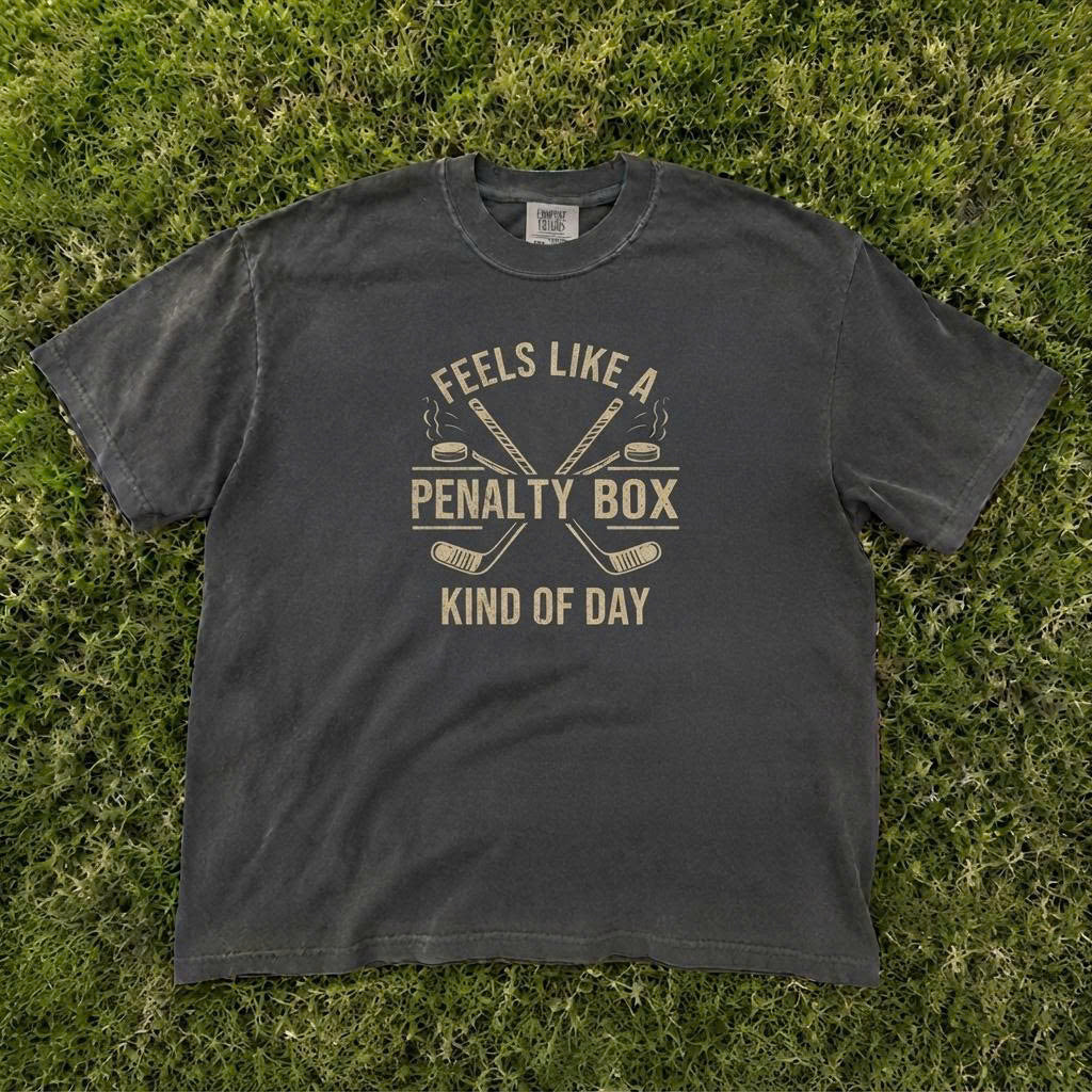 Feels Like A Penalty Box Kind Of Day T-Shirt, Funny Hockey Shirt, Ice Hockey Player Gift, Game Day T-Shirt AK-069
