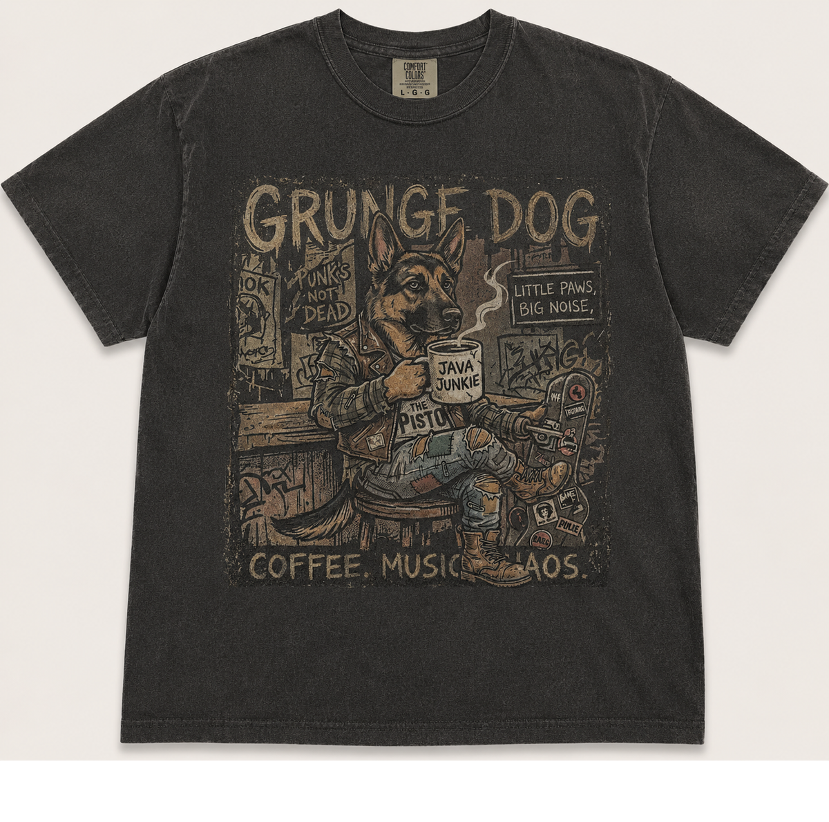 GRUNGE DOG COFFEE MUSIC TEE AV-00230