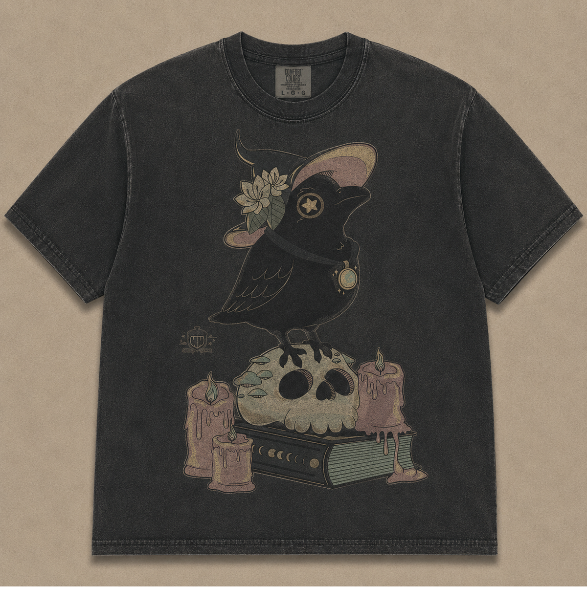 WITCHY RAVEN SKULL VINTAGE GOTHIC TEE AV-00221