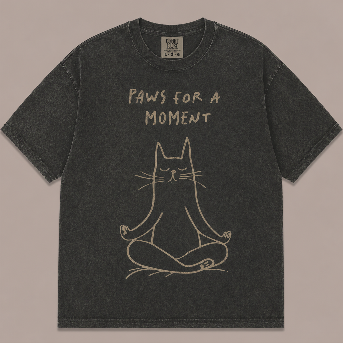 PAWS FOR A MOMENT MINDFUL CAT VINTAGE TEE AV-00256